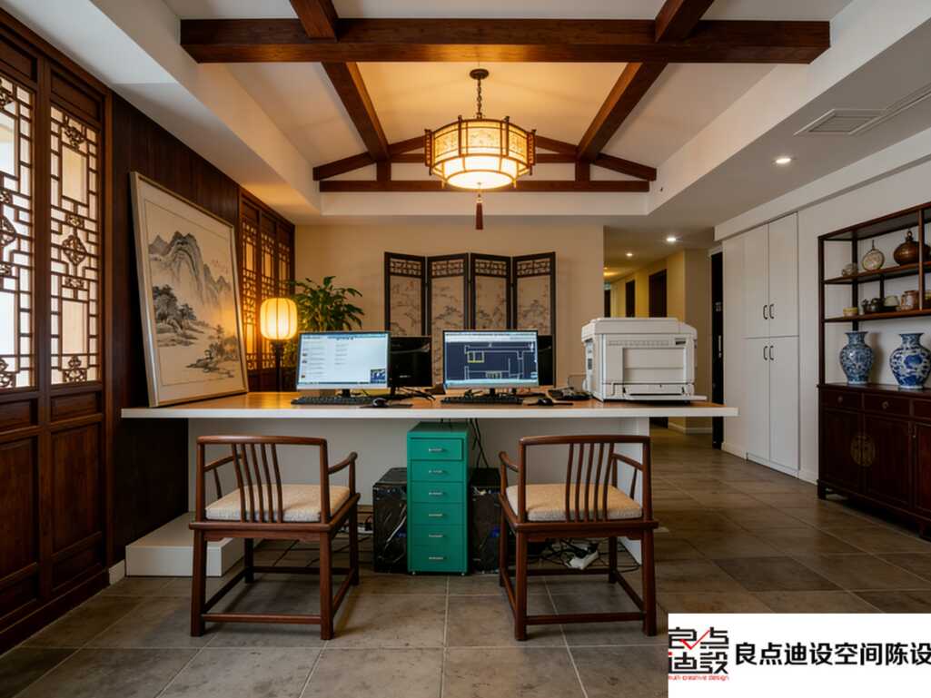 🏮新中式办公室软装设计|把山水诗意焊进工位，同事都来抄作业